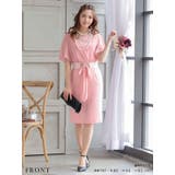 シフォントップリボン太ベルト付き膝丈ドレス パーティードレス 結婚式ドレス | Retica | 詳細画像4 