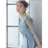 フラワーシースルースリーブウエストマークミディアムドレス パーティードレス 結婚… | Retica | 詳細画像11 