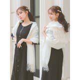 フリンジ付きバックファーニットショール パーティードレス小物 アウター | Retica | 詳細画像6