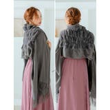 フリンジ付きバックファーニットショール パーティードレス小物 アウター | Retica | 詳細画像10 