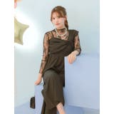 レースインナー付きクロスデザインセットアップパンツドレス パーティードレス 袖あ… | Retica | 詳細画像8 