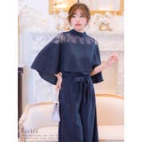 レース切替トップス×ワイドパンツセットアップドレス ケープデザイン | Retica | 詳細画像6