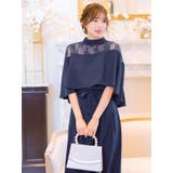 レース切替トップス×ワイドパンツセットアップドレス ケープデザイン | Retica | 詳細画像9