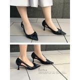 サイドカット×フロントリボンパンプス パーティードレス小物 セレモニーシューズ | Retica | 詳細画像2 