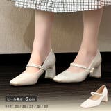 パールモチーフ付スクエアトゥ甲ストラップパンプス パーティードレス小物 セレモニ… | Retica | 詳細画像1 