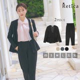 ブラック | ペプラムジャケット×テーパードパンツセットアップスーツ セレモニースーツ | Retica