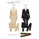 ノーカラージャケット×ベルト付きパンツスーツ セレモニースーツ 袖あり | Retica | 詳細画像11 