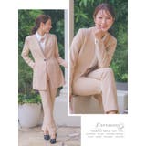 ノーカラージャケット×ベルト付きパンツスーツ セレモニースーツ 袖あり | Retica | 詳細画像2 