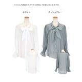 ベルスリーブ×リボンタイワンカラーブラウス セレモニースーツ小物 袖あり | Retica | 詳細画像4 