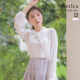 オフホワイト | ワンカラーシフォン×ボウタイネックリボンブラウス トップス シフォンブラウス | Retica