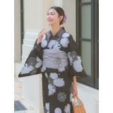 モノトーン菊柄浴衣3点セット 兵児帯 下駄 | Retica | 詳細画像5 
