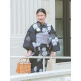 モノトーン菊柄浴衣3点セット 兵児帯 下駄 | Retica | 詳細画像8 
