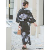 モノトーン菊柄浴衣3点セット 兵児帯 下駄 | Retica | 詳細画像12 