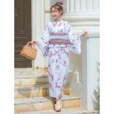 くすみピンク×大輪牡丹柄浴衣3点セット 兵児帯 下駄 | Retica | 詳細画像9 