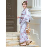 くすみピンク×大輪牡丹柄浴衣3点セット 兵児帯 下駄 | Retica | 詳細画像10 