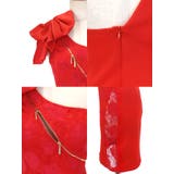 リボンワンショルダーフロントジップタイトミニドレス クリスマスドレス 袖なし | my minette | 詳細画像8