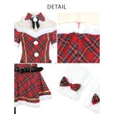 オフショル×ウエストマークベルトチェック柄サンタコスチューム サンタコスプレ | my minette | 詳細画像7
