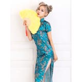 ドラゴンプリントサイドスリットミモレットチャイナドレスコスチューム ハロウィンコ… | my minette | 詳細画像2 