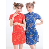 サイドスリットドラゴンプリントミニスカチャイナドレスコスチューム ハロウィンコス… | my minette | 詳細画像3 