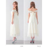 バックリボンシフォンオフショルフレアロングドレス セクシードレス エレガント | my minette | 詳細画像6 