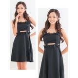 リボンデザイン×ウエストカットAラインフレアミニドレス ガーリードレス 袖なし | my minette | 詳細画像5 