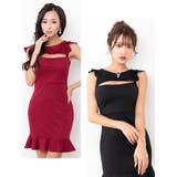 バストカット×フリルワンカラータイトミニドレス セクシードレス 袖なし | my minette | 詳細画像5 