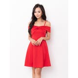 バストリボンオフショルAラインフレアミニドレス ガーリードレス 袖なし | my minette | 詳細画像5 