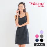 ブラック | リボンデザインキャミタイトミニドレス ガーリードレス 袖なし | my minette