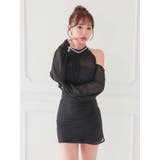 ハイネック×オープンショルダーシアータイトミニドレス セクシードレス 袖あり | my minette | 詳細画像4 