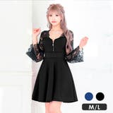 ブラック | ブラックレース×ハーフジップAラインフレアミニドレス ガーリードレス セクシード… | my minette