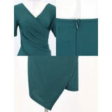 Vネックカシュクールドレープタイトミニドレス エレガントドレス 袖あり | my minette | 詳細画像9 