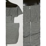 モノトーンブロックチェックフリルオフショルミニドレス キャバドレス キャバ | my minette | 詳細画像7 