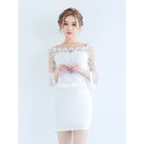 フラワーレースオフショルハートカットタイトミニドレス ガーリードレス タイトドレ… | my minette | 詳細画像4 