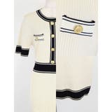 myMinette 配色パイピングリブニットタイトミディアムドレス 膝丈 | my minette | 詳細画像8 