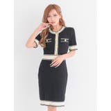 myMinette 配色パイピングリブニットタイトミディアムドレス 膝丈 | my minette | 詳細画像4 