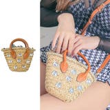 オレンジ | ビッグビジュー巾着かごバッグ 2wayバッグ ショルダーバッグ | my minette