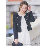 縁取り＆フラワーモチーフパールノーカラージャケット アウター ボレロジャケット | Retica | 詳細画像2 