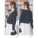 縁取り＆フラワーモチーフパールノーカラージャケット アウター ボレロジャケット | Retica | 詳細画像3 