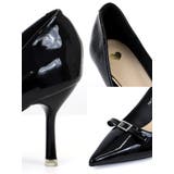 ビジューバックル付き エナメルポインテッドトゥパンプス パーティードレス小物 | Retica | 詳細画像5 