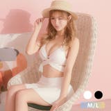 ホワイト | ウエストクロスホルターネック三角ビキニ ガーリースイムウェア リゾート水着 | my minette