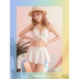 ウエストクロスホルターネック三角ビキニ ガーリースイムウェア リゾート水着 | my minette | 詳細画像1