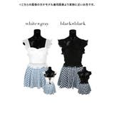 ペプラムフリルレースアップトップス×チェックキュロットスカートタンキニビキニ ガ… | my minette | 詳細画像10 