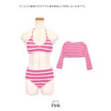 ボーダーショートトップス×三角ビキニセット ガーリースイムウェア セット水着 | my minette | 詳細画像10 