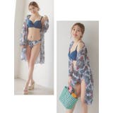 ラッシュガード付きクロス×フラワープリントビキニセット 3点セット | my minette | 詳細画像8
