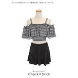 チェックフリル×バックリボンオープンショルダービキニ ガーリースイムウェア 体型… | my minette | 詳細画像9 