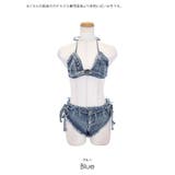 サイドレースアップデニムデザイン三角ビキニ セクシースイムウェア リゾート水着 | my minette | 詳細画像9 