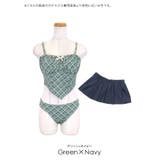 myMinette チェック柄コルセット風ビキニ＆デニムミニスカート水着3点セッ… | my minette | 詳細画像9 