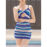 クロスバストカットボーダーかぎ編みニットワンピース スイムウェア小物 水着小物 | my minette | 詳細画像8 