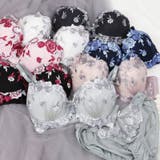 フラワーモチーフ刺繍×リボンブラ&ショーツセット ガーリーランジェリー 勝負下着 | Retica | 詳細画像1