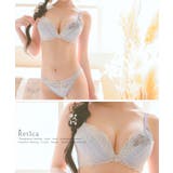 シアー×レース刺繍ブラ＆ショーツセット 勝負下着 ガーリーランジェリー | Retica | 詳細画像3 